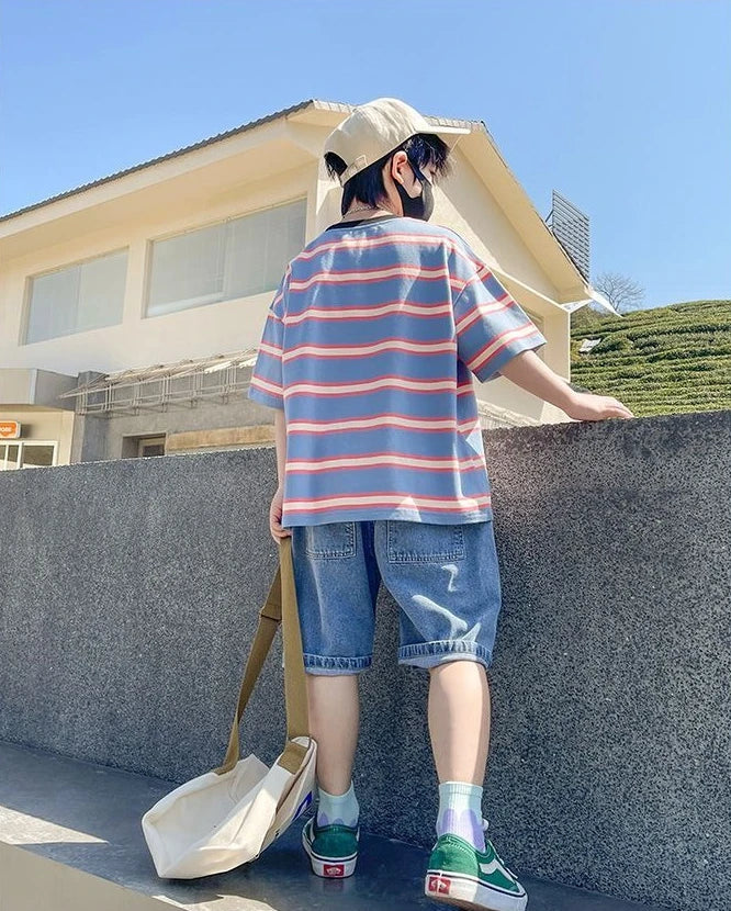 8 To 10 Year Old Boy Clothes Kids Set Junior Boys' Summer Clothing Children's Outfit 2025 Baby Boy's From 4 Years Shorts T-shirt