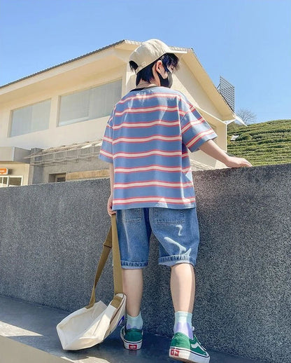 8 To 10 Year Old Boy Clothes Kids Set Junior Boys' Summer Clothing Children's Outfit 2025 Baby Boy's From 4 Years Shorts T-shirt