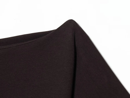 2026 Women Summer Fashion Solid Midi Dress Side Zipper Pleated Woman Ship-type Short Sleeved Stitching Holiday Party Dress
