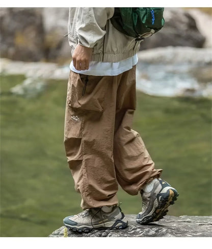 New Trendy New Men's Spring/Summer Breathable Outdoor Cargo Parachute Pants Leisure Hiking Mountaineering Water-resist Pants