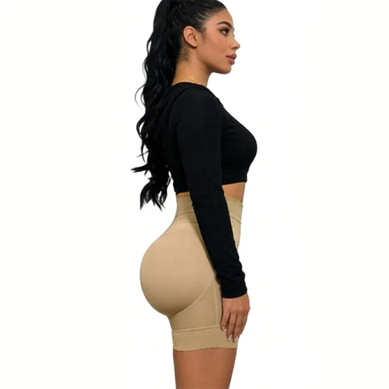 Women Fake Booty Hip Enhancer Fajas Women's Padded Butt Lifter Body Shaper with 2 Sponge Pads Tummy Control Shapewear Panties