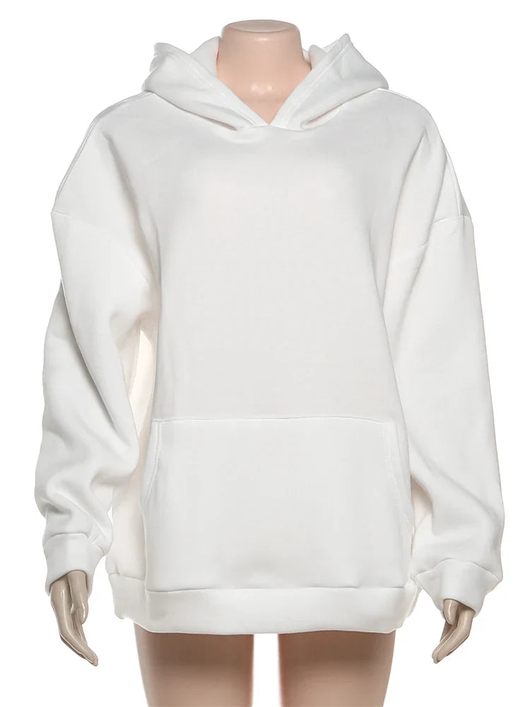 Hooded Harajuku Sweatshirt Women Autumn Trend Backless ShinyThrea Mesh Patchwork Casual Street Hipster Pulloverr