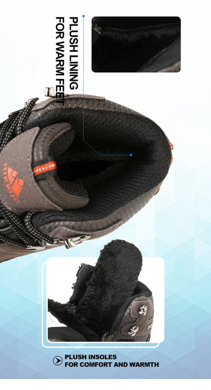High-Top Men Hiking Boot Winter Outdoor Shoes Lace-Up Non-slip Outdoor Sports Casual Trekking Boots Man Waterproof Suede