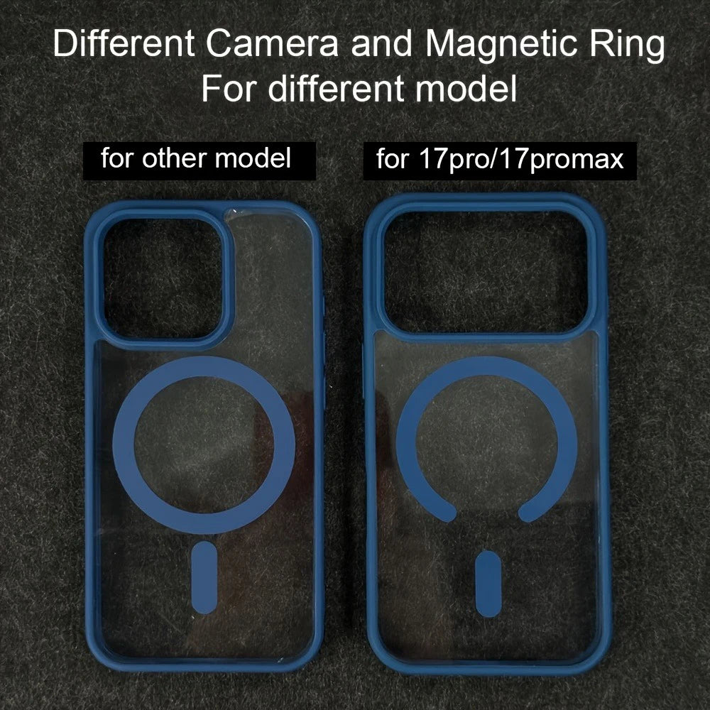 Luxury Candy Bumper Shockproof Phone Cases For iPhone 17 16 15 14 13 Pro Max 17Pro 16Pro For Magsafe Magnetic Clear Back Cover