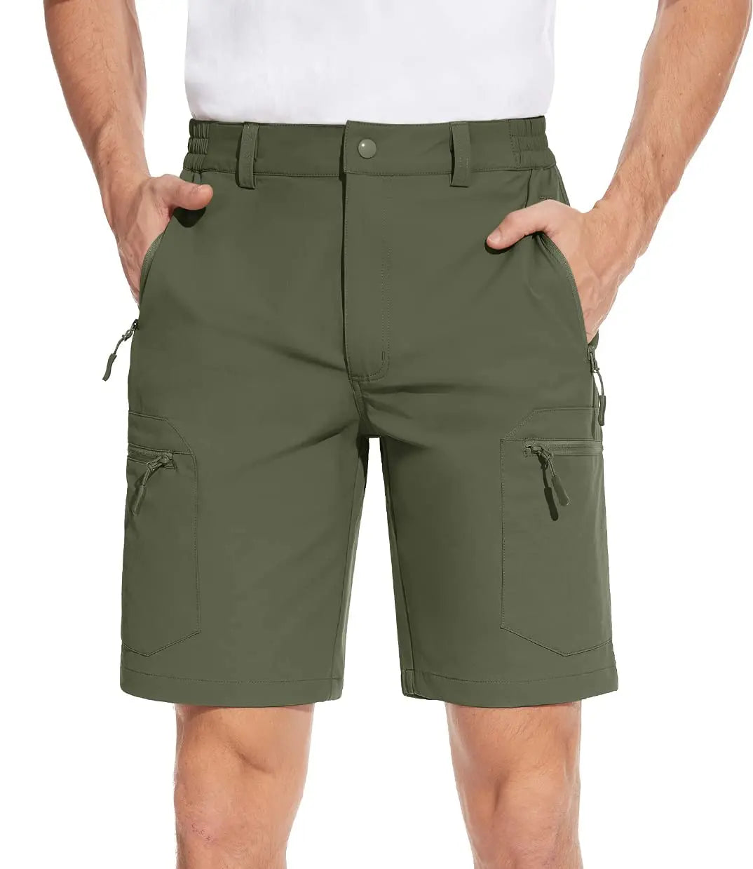 5 Zipper Pockets Summer Quick Dry Cargo Shorts Mens Fishing Shorts Stretch Outdoor Hiking Nylon Work Shorts Lightweight