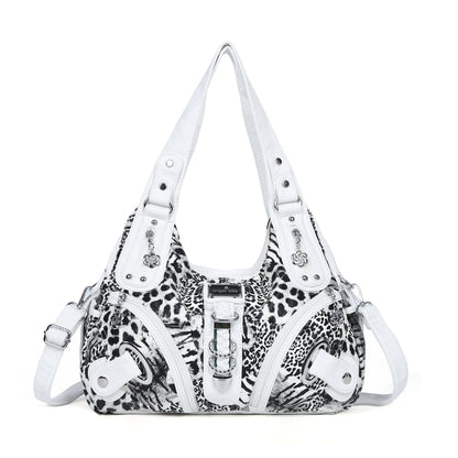 Women Handbags Large Women's Shoulder Bag Leopard Print Top-Handle Fashion Satchel Dumpling Shoulder Tote Hobos Bag
