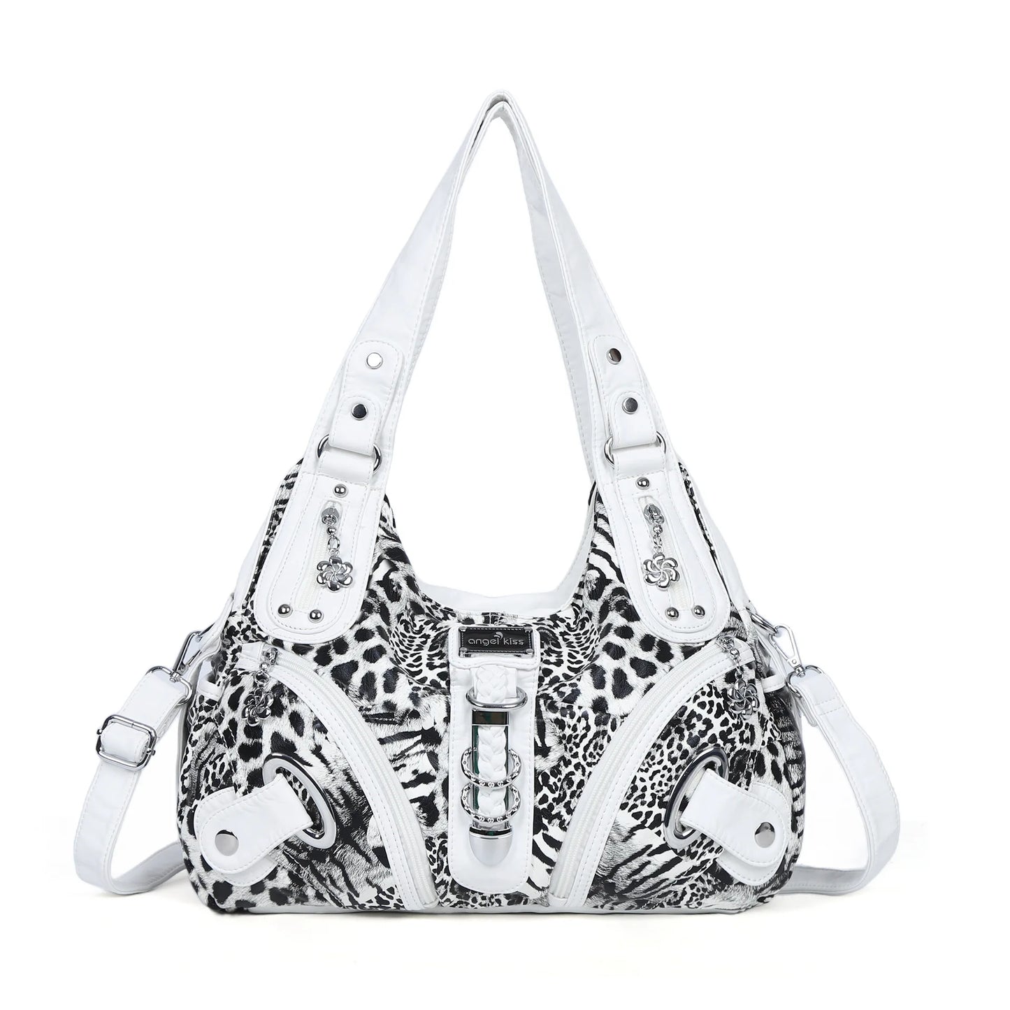 Vintage Women Handbags Fashion Leopard Shoulder Bag Top-handle Handbag Satchel Dumpling Shoulder Bag Tote Hobos Large Purse