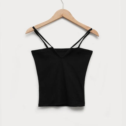 Summer Sexy Slim-Fit Women's Top New Arrival Summer Sleeveless Tank Tops Reversible V-Neck Knit Strapless Camisole Woman Clothes