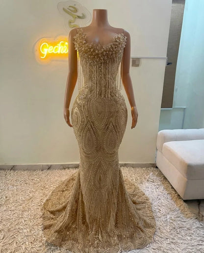 Red Diamonds Luxury Women's Evening Dresses 2026 With Veil Beading Crystals Tassels Formal Prom Dress Wedding Party Customized
