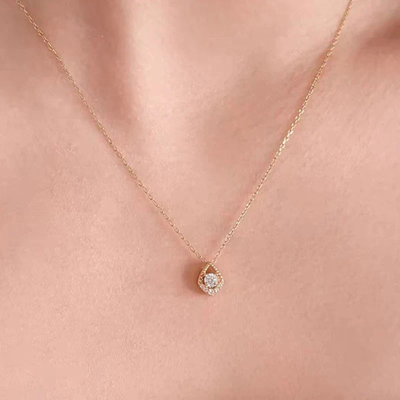 D VVS1 0.5CT Moissanite Necklace for Women Mermaid's Tears Pendant Wedding Party Fine Jewelry S925 Sterling Silver Gifts