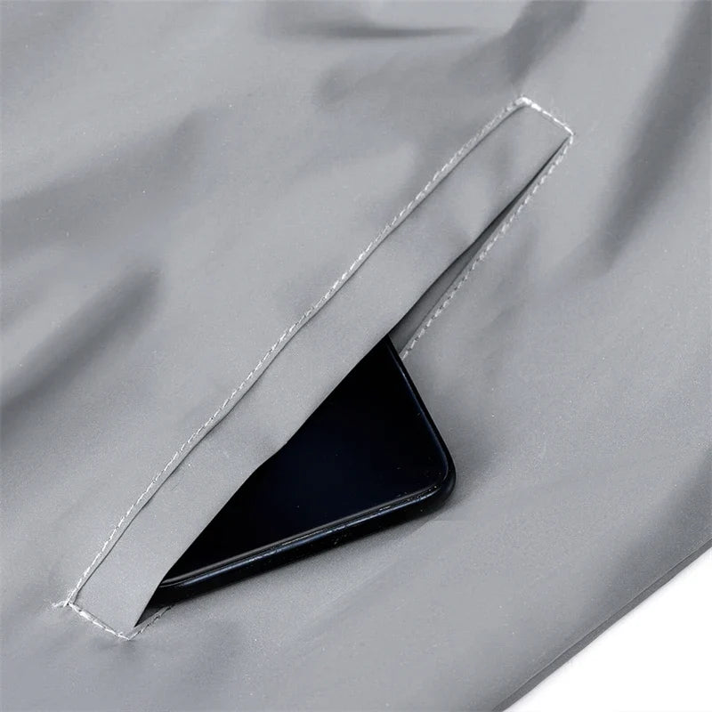 Night Reflective Jacket Men's Fashion Stand Collar Splicing Spring Autumn Casual Jacket Trendy Hip-hop Dance Streetwear