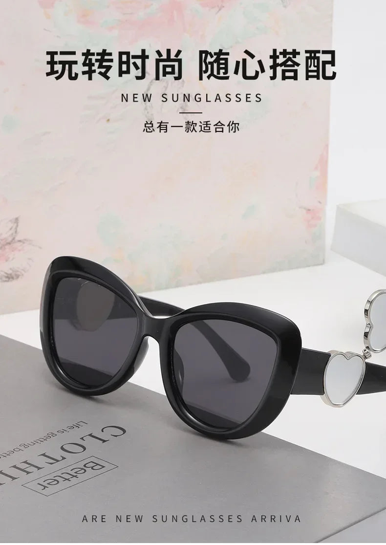 2025 New Trendy Fashion Cat Eye Women Sunglasses Oversized Oval Sun Glasses Ladies UV400 High Quality Light Luxury Sunshade