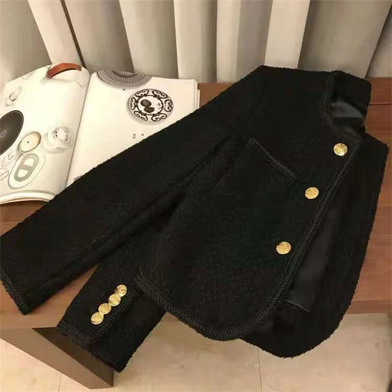 Women's Suit Coat 2025 Spring Autumn Temperament Versatile Ladies Woolen Blazer Jacket Casual Loose Lady Blazer Outerwear