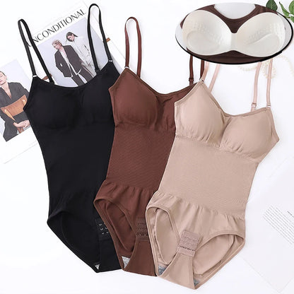 Shapewear Bodysuit for Tummy Control Women Hooks Crotch Body Shaper Stree Jumpsuit with Bras Abdomen Control