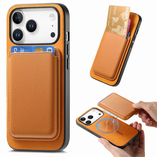 2 in1 Detachable Magnetic Cards Solt Wallet Leather Case For iPhone 17 Pro Max 16 Plus 15 14 13 12 11 17air 16E Push Pull Cover