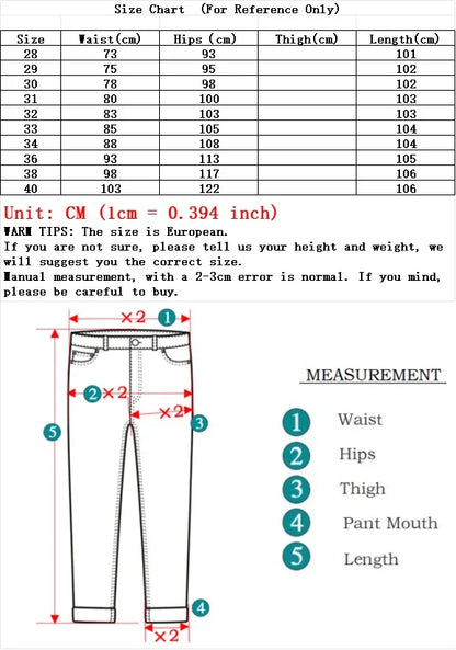 6 Colors New Jeans Men's Stretch Cotton Denim Pants Classic Straight Fashion Fit Autumn Business Casual Trousers Man Clothes