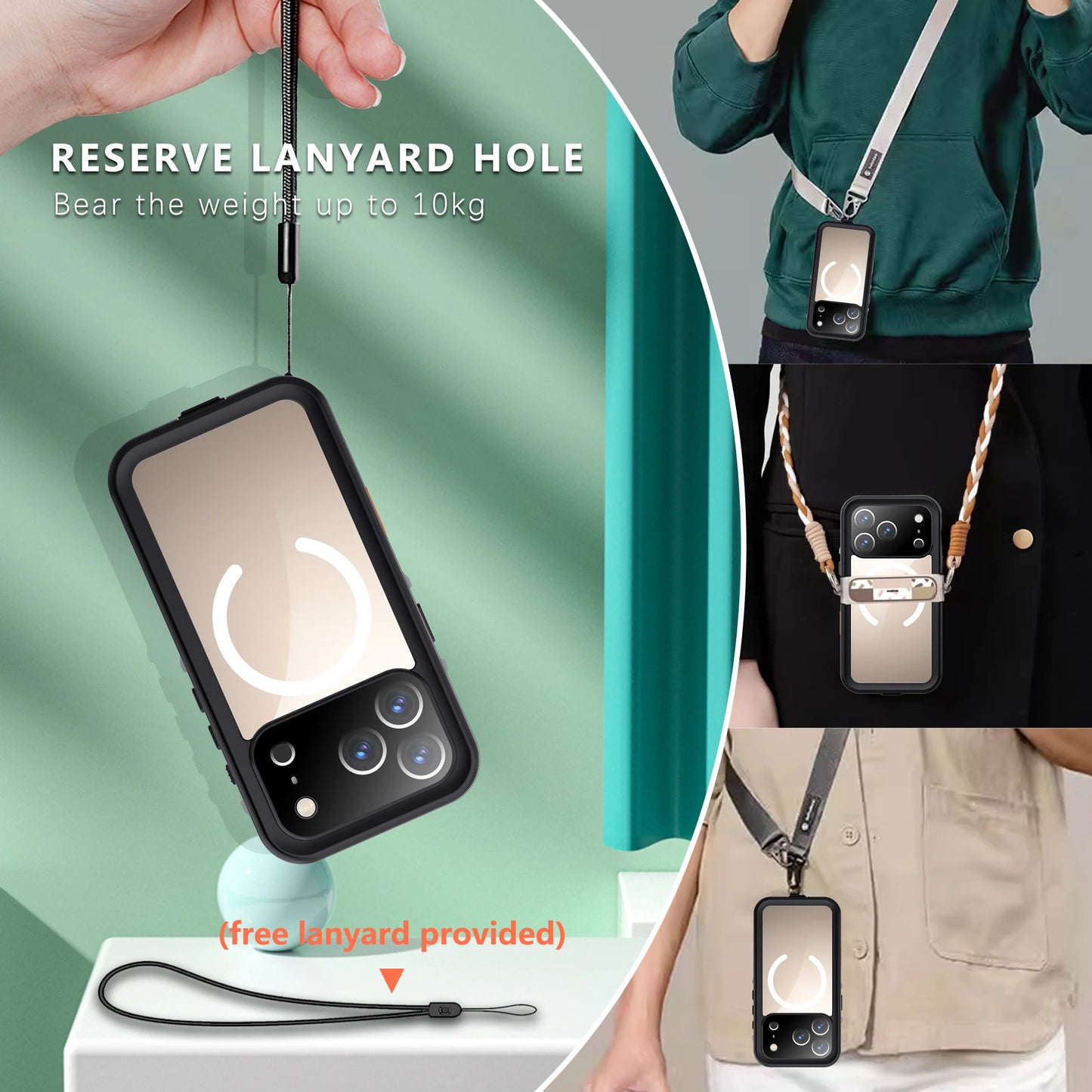 Professional Waterproof Phone Case 360° Shockproof and Dustproof IP68 (Compatible with iPhone 17 Pro/16/15/14/13)