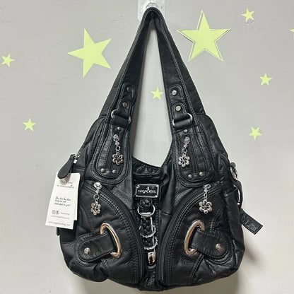 Women Handbags Fashion Shoulder Bag Large Black Tote Top-handle Shopping Pack Multiple Pockets Satchel Lady  Purse