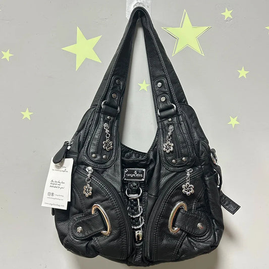 Women Handbags Fashion Shoulder Bag Large Black Tote Top-handle Shopping Pack Multiple Pockets Satchel Lady  Purse