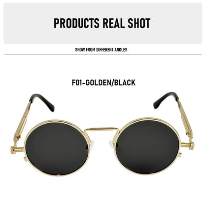Round Steampunk Sunglasses Men UV400 Protection Punk Fashion Glasses Vintage Luxury Dropshipping Gafas De Sol Lunette De Soleil