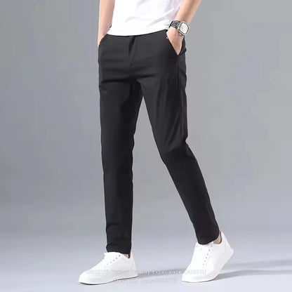 Summer Thin Slim Casual Pants Men Classic Business Cotton Stretch Golf Trousers Korean Male Clothing Work Khaki Chino Pants Man