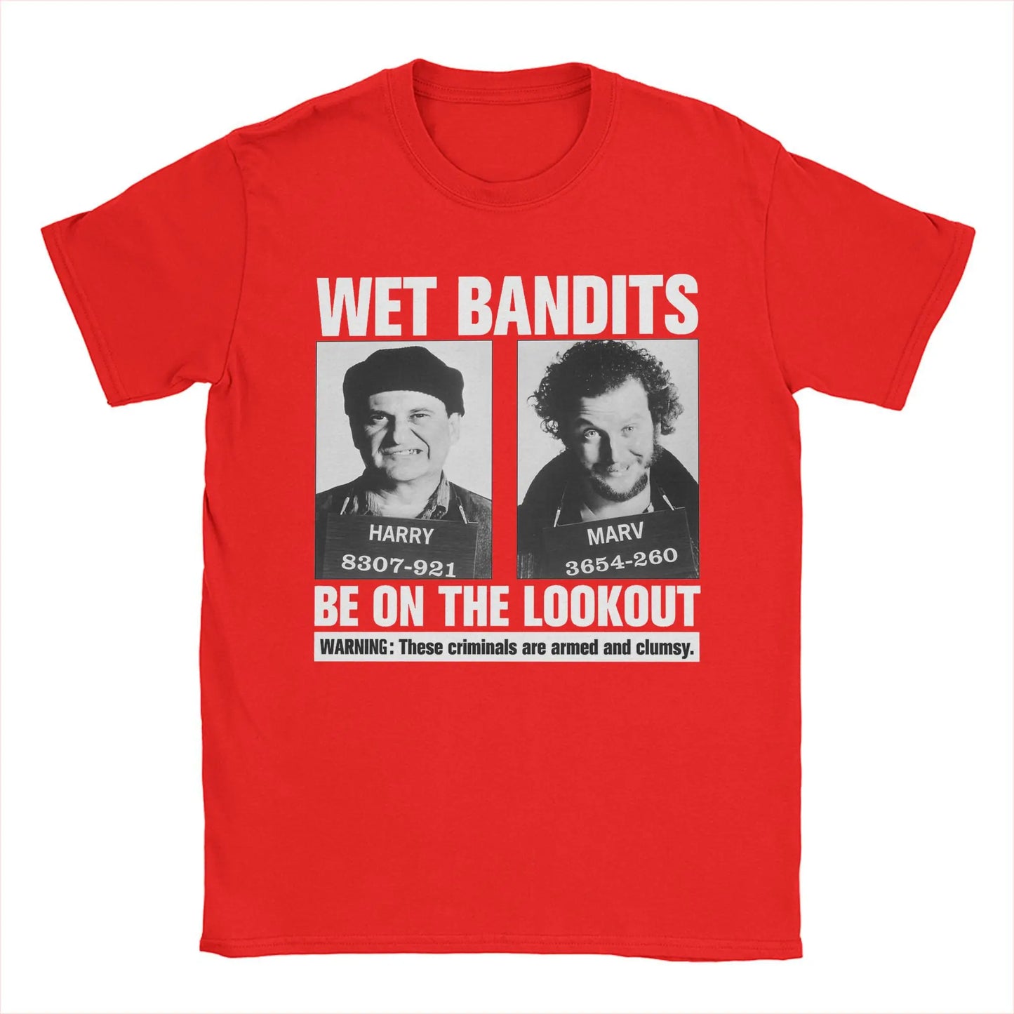 Home Alone Wet Bandits T-Shirt for Men  Vintage Pure Cotton Tee Shirt Crew Neck Short Sleeve T Shirt Printed Tops