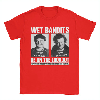 Home Alone Wet Bandits T-Shirt for Men  Vintage Pure Cotton Tee Shirt Crew Neck Short Sleeve T Shirt Printed Tops