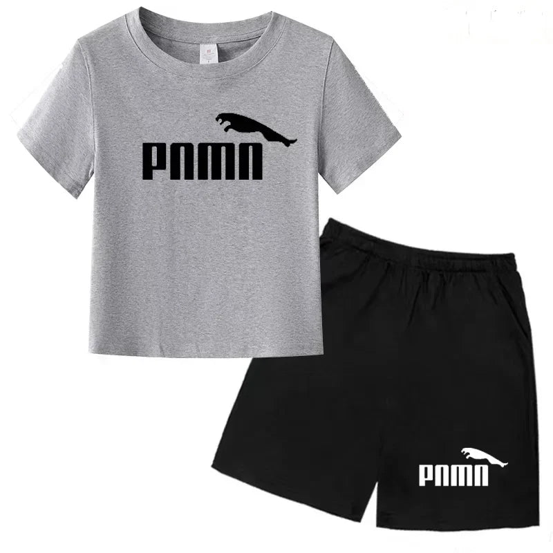 Des vêtements esthétiques pour les enfants de 3 à 12 ans, T-shirt imprimé avec des lettres, blouse à manches courtes et pantalon