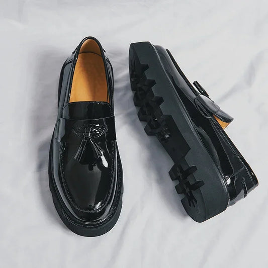Genuine Leather Men Shoes Fashion Men Work Shoe Luxury Design Thick Bottom  Elegant Formal Loafers Outdoor Comfort Business Shoe