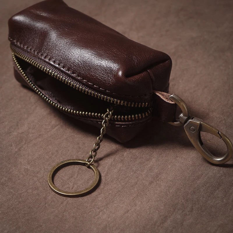 Luxury High Quality Genuine Leather Car Key Vintage Men and Women Waist Hanging Cowhide Key Case Housekeeper Home Organizer