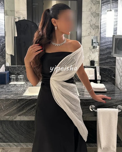 Customized Sexy Fashion Jersey Pleat Ruched Draped A-line One-shoulder Long Dresses Bespoke Occasion Dresses Exquisite Classic