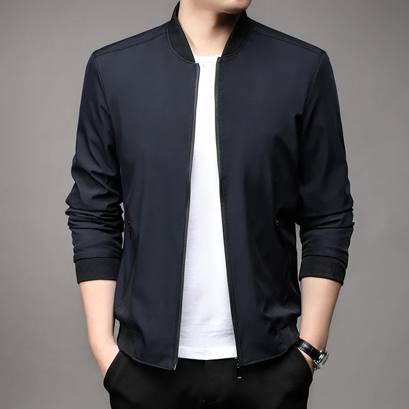 Men's High-Quality Fashion Spring Baseball Collar Business Casual Jacket Handsome Youth Coat Dad Jacket M-5XL