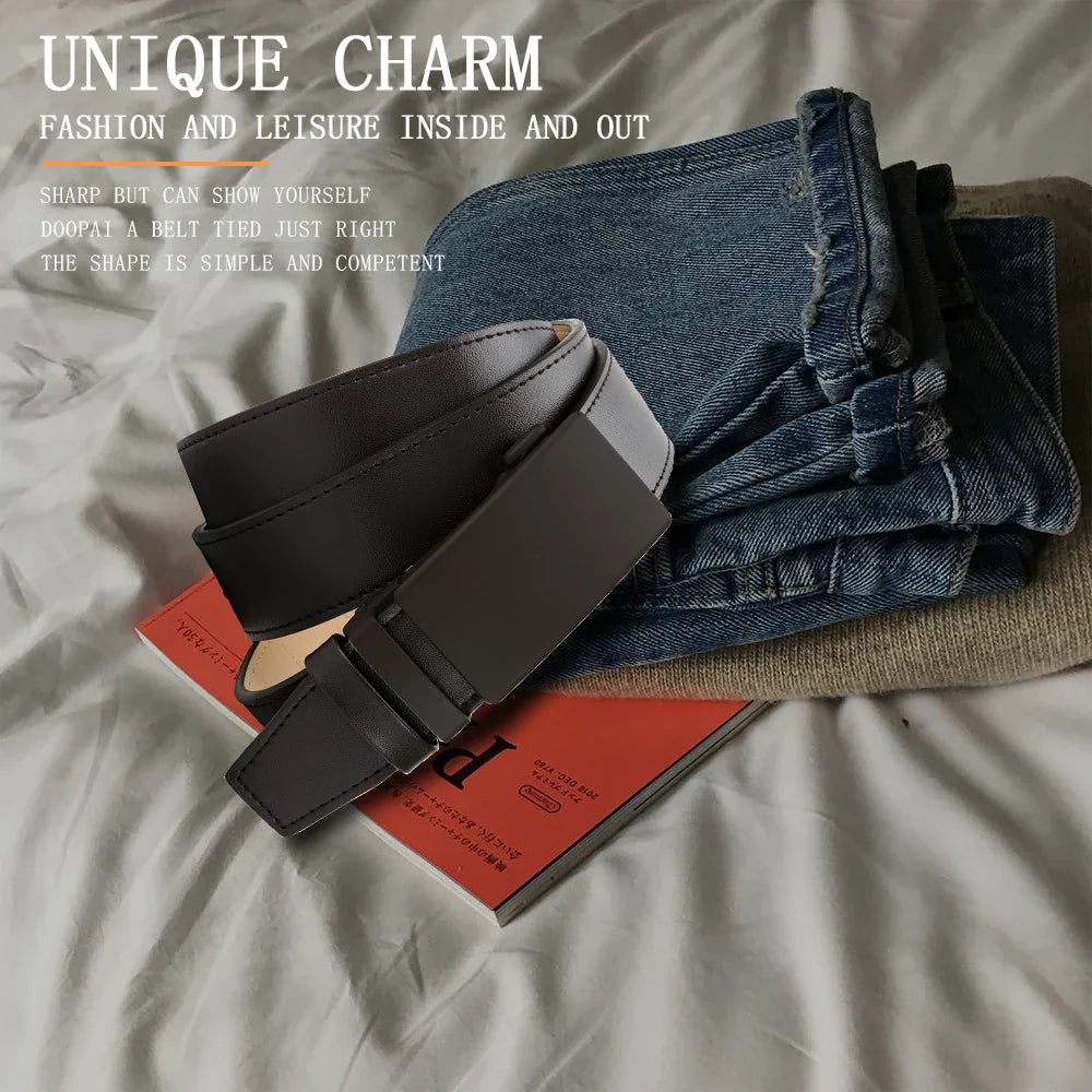 Men's High-quality Buckle Jeans Cowhide Casual Belt Business Denim Belt Men's Fashion Designer 2025 New Style