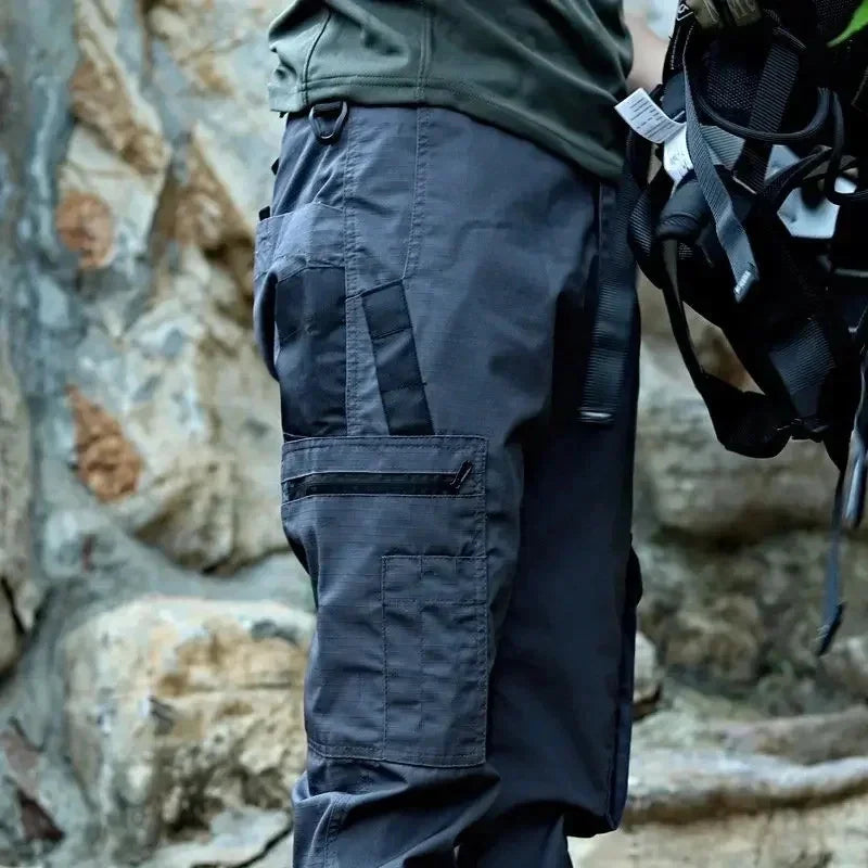 Men's Tactical Pants Outdoor Work Casual Cargo Trousers Waterproof Multi-pocket Wear-Resistant Outdoor Training Trousers