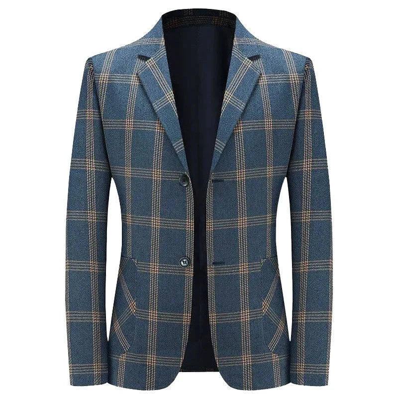 New style suit jacket - men's horizontal stripe business casual fashionable shirt - slim fit men's suit jacket