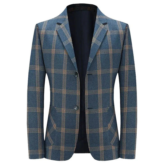New style suit jacket - men's horizontal stripe business casual fashionable shirt - slim fit men's suit jacket