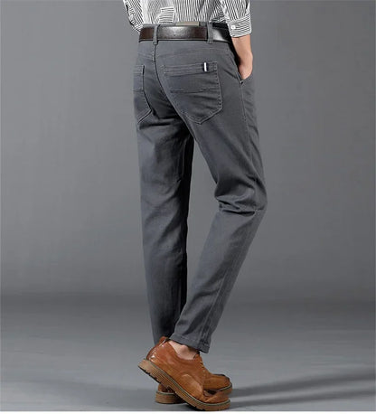 New Mens Spring Summer Business Casual Pants Fashion Cotton Soft Stretch Straight Classic Trousers Korean Solid Color Man Pants