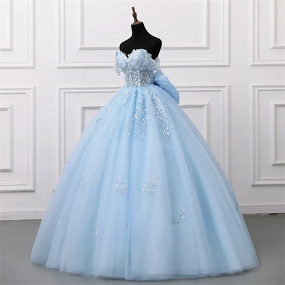 Shiny Party Dress 15 Quinceanera Dresses Ball Gown Glitter Prom Dress With Bow Tie High-end 15 Year Old Gown Customized 2025