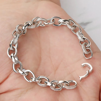 1.2mm Moissanite Tennis Bracelet with  925 Sterling Silver Cuban Link Chain Birthday Party Gifts Jewelry for Women Men