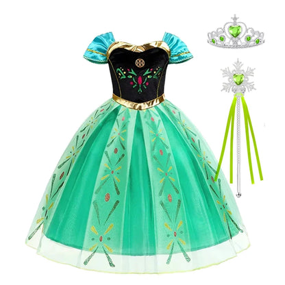 Elsa Dress for Girls Birthday Kids Halloween Carnival Easter Party Dress Up Girls Anna Costume