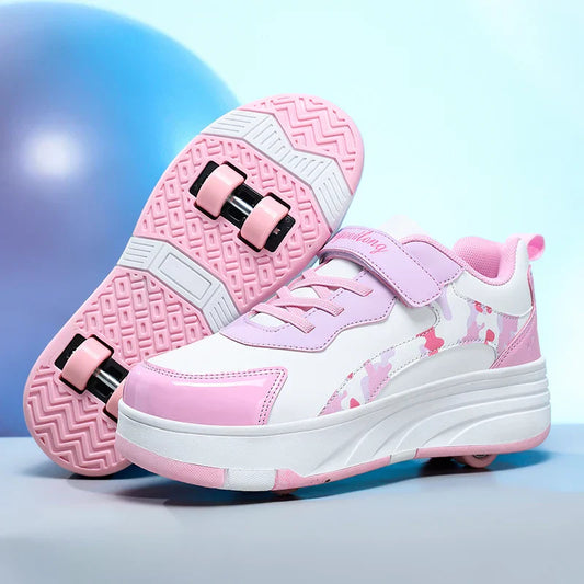 New Roller Skates Sneakers for Children Sports Shoes for Boys Retractable Skates with Removable Sheels Unisex Casual Footwear