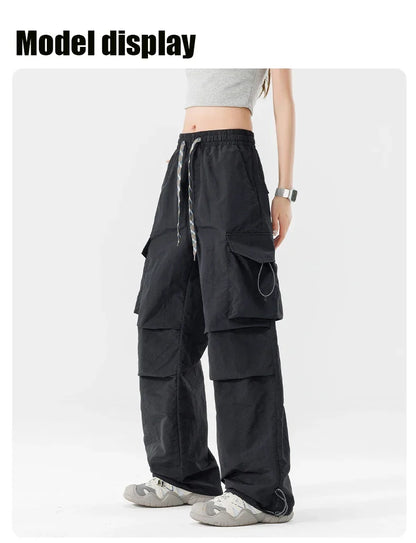Women Hiking Pant Elastic Waist Trouser Adjustable Cuff Windproof Pant Men Outdoor Camping Pant Multiple Pockets Waterproof Pant