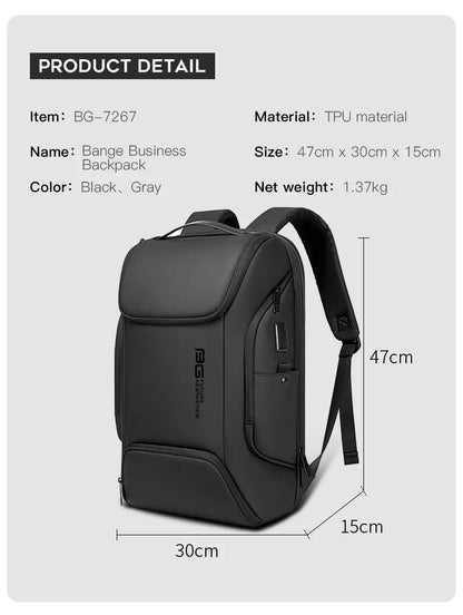 Business USB Charging Smart Backpacks Fits 15.6 Inch Laptop Commute Backpack WaterProof Carry On Bag for Men Travel Bags