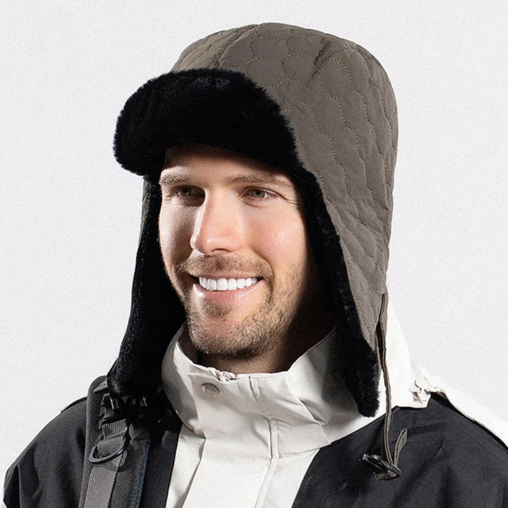 Russian Hat Soft Fur Lined Trapper Earflap Cap Windproof Autumn Winter Hats for Men Women Snow Ski Russian Cap Bomber Hat