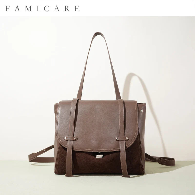 Minimalist Lady Soft Genuine Leather Pillow Crossbody Bag Women's Convertible Shoulder Bags 2026 New Chic Solid Color Handbag