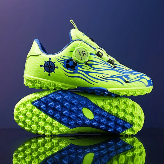 Kids Turf Soccer Cleats Children Football Shoes Breathable Lightweight Training Sneakers Non-Slip Athletic Sport Boots Boys Girl