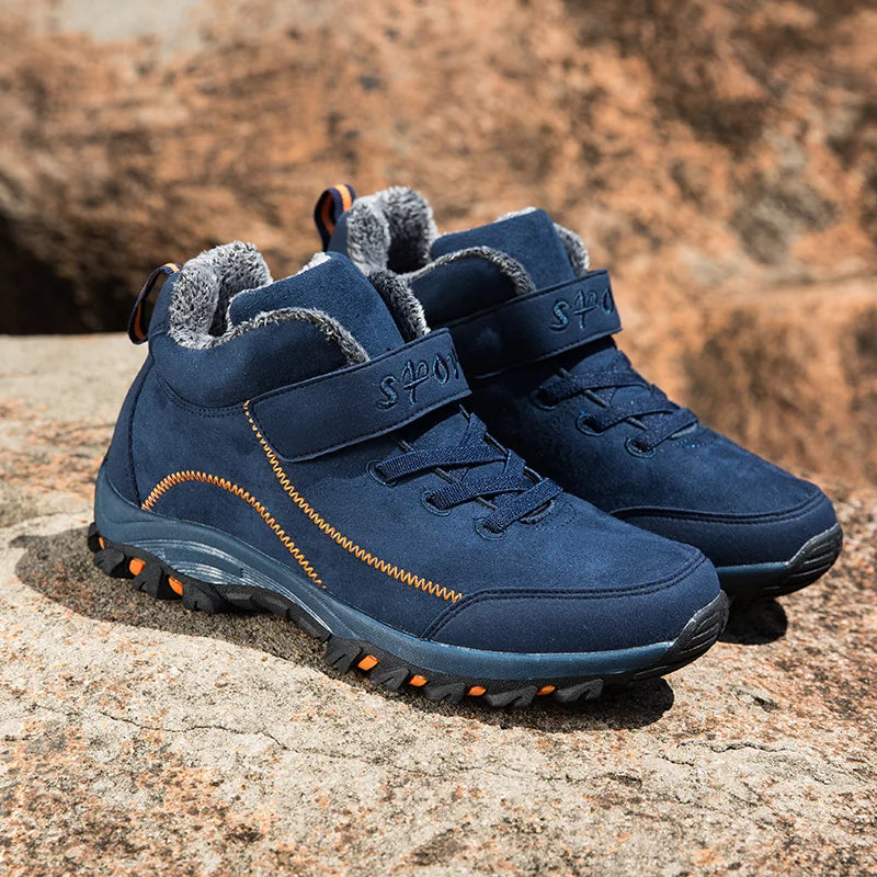 Waterproof Winter Men Boots Suede Warm Snow Outdoor Sneakers Boots Men Work Casual Shoes High-top Non-slip Ankle Boots
