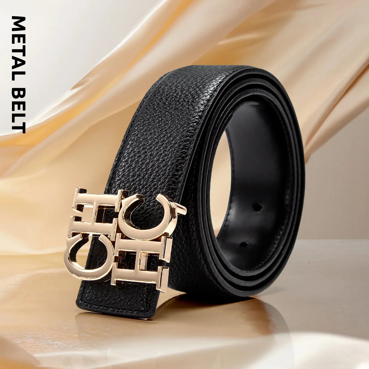 Men's Leather Belts Brand Cowskin Belt Top Quality Men Belt Luxury Designer Leather Belts Metal Buckle Male belts 3.8CM