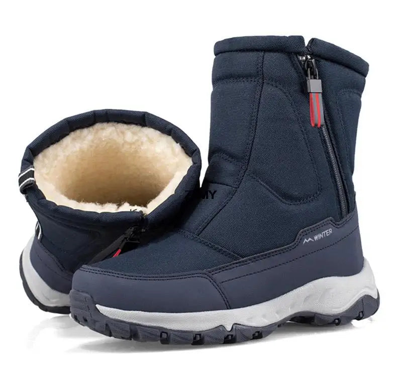 Waterproof Men Women Snow Boots High Top Ankle Winter Boots Platform Warm Plush Man Cutton Shoes Outdoor Non-slip Snowboots Male