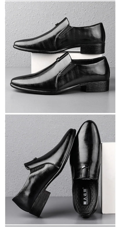 2026 Spring Autumn Business Leather Shoes for Men Black Fashion Casual Shoes Loafers Male New Designer Retro Dress Shoes Man